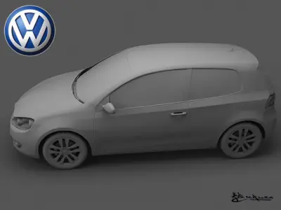 Volkswagen Golf VI 3doors 2009 3D model