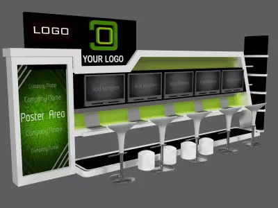  Booth Exhibition Stand a444e  3D model