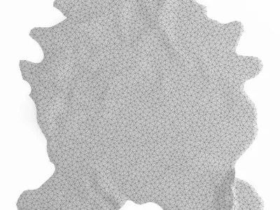 Blue Cowhide Rug 3D model