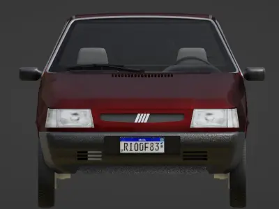 UNO MILLE SMART 2001 - RIGGED CAR MODEL Low-poly 3D model