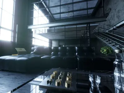 Man Cave in cinema 4D  Corona render 3D model
