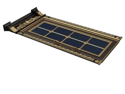 Carved Door Classic 01102 Black Low-poly 3D model