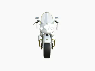 Motorcycle Cartoon B01 White Gold - Custom Vehicle Design Low-poly 3D model