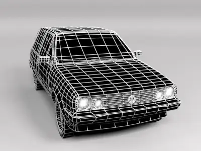 VW VOLKSWAGEN POLO 1986 LOWPOLY Low-poly 3D model