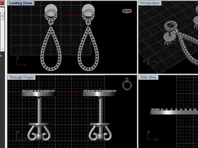 Drops classic earrings 3D print model