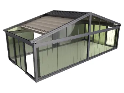 Motorized Pergola 5a folding glass 3D model