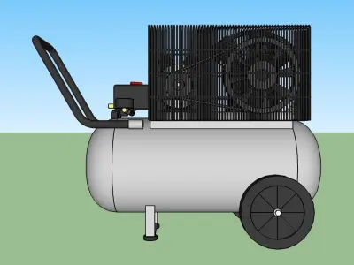 Compressor air on wheels 3D model