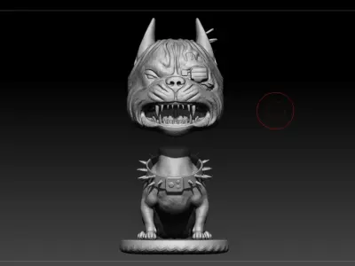 Dog in a car from the game Cyberpunk 2077 3D print model