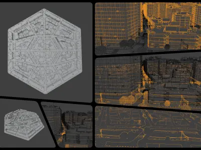 Hexagon City endless run 3D model