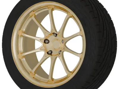 Volk Racing CE28N Aftermarket Wheel Low-poly 3D model