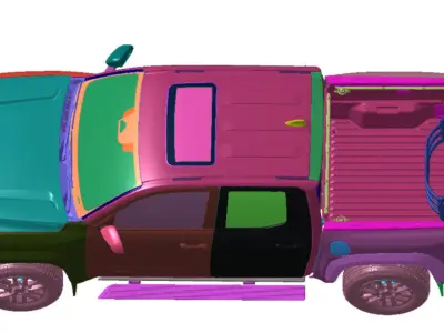 Toyota Tacoma LTD HV 4X4 DOUBLE CAB 2024 Vehicle 3d scan model 3D model