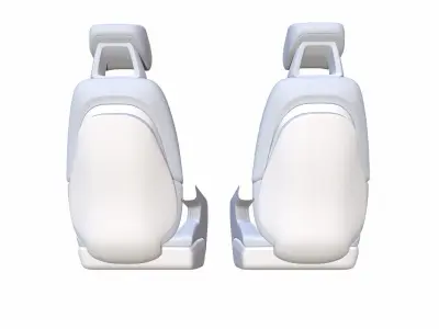 Detailed Car Seats Low-poly 3D model