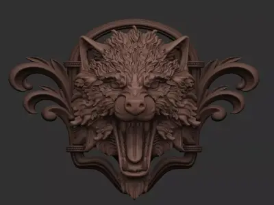 WOLF  PENDENT also FOR DECORATIVE 3D PRINT FILE 3D print model