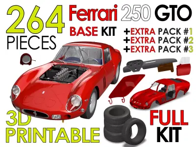 Ferrari 250 GTO - Full Car Kit Bundle Pack 3D Model Collection