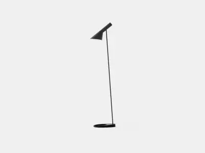 AJ Floor lamp - Black Low-poly 3D model