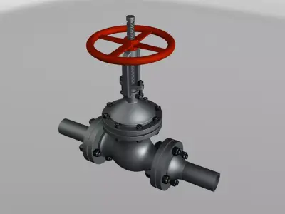 Gate valve ZKL 50 x 40 mm 3D model