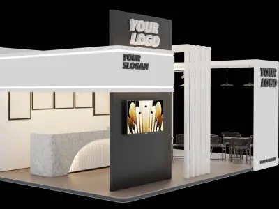 booth design exibition 1 Low-poly 3D model
