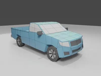 pickup truck model low poly Low-poly 3D model