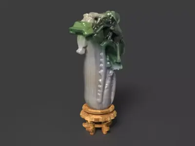Chinese  jadelite cabbage figure  Low-poly 3D model