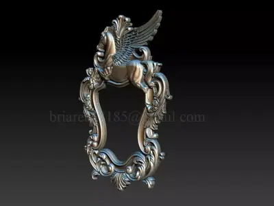 Pegasus Mirror Frame 3D print model