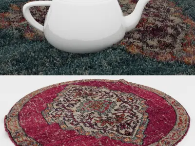 Round Rug Set 200 3D model