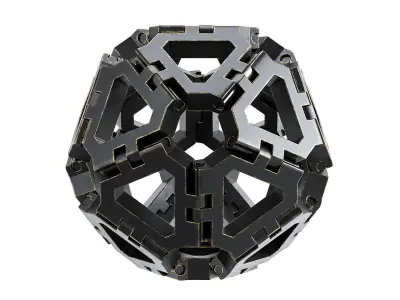Geometric sculpture Icosahedron 3D model