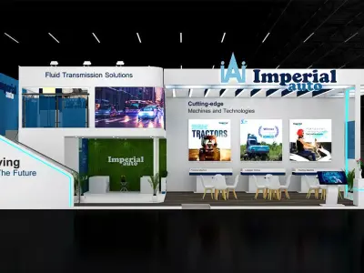 Exhibition Stand - 15m x 7m 3D model walkthrough animation Low-poly 3D model