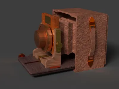 Chinese antique camera   Low-poly 3D model
