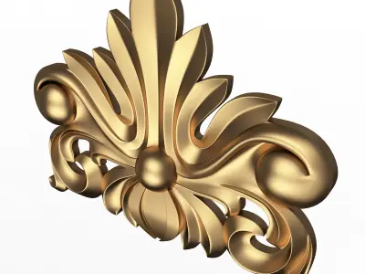 Carved Plaster Molding Decoration 016 Low-poly 3D model