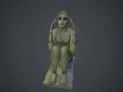 Screaming statue Free low-poly 3D model