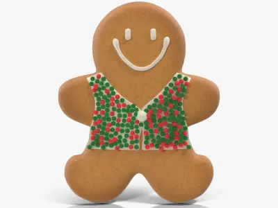 Gingerbread Cookie 3 Low-poly 3D model