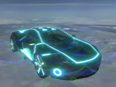 ferrari low poly futuristic car Low-poly 3D model