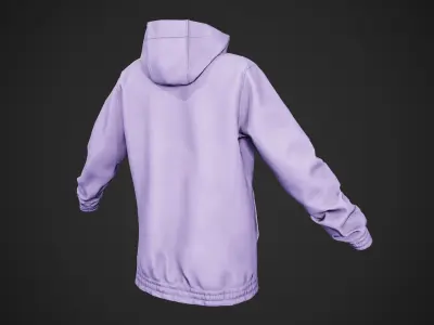 Light Violet Snowboard Hoodie Style 2 Low-poly 3D model