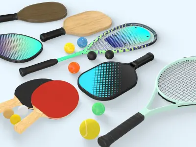 Sport Rackets Collection 3D model