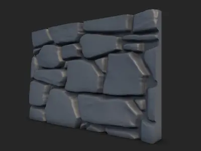 Dark Damp Stone Wall Prop 3D model