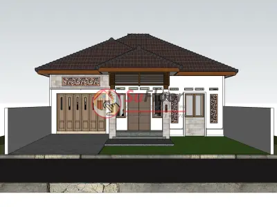 House 10x14m code 479- Sketchup 3D model 3D model 3D model