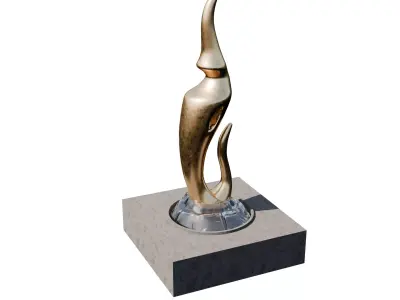 Abstract Bronze Fountain Sculpture  Free 3D model