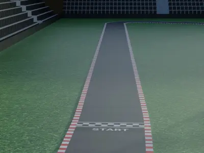 Race Track Low-poly 3D model