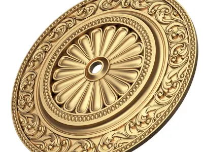 Ceiling Rosette 01 Low-poly 3D model