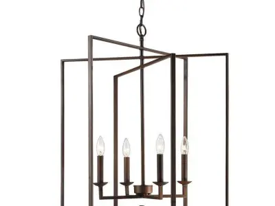 Haile Light Candle Style Geometric Chandelier - 2 Colour 3D model