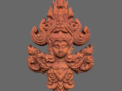 Low poly Asia Temple Decor - 231005 Low-poly 3D model