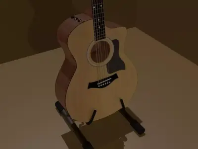 Acoustic Guitar Taylor 114ce  With Stand Low-poly 3D model