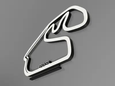 F1 Brasil Racing Track Decor STL File Autodesk Fusion 360 3D print model