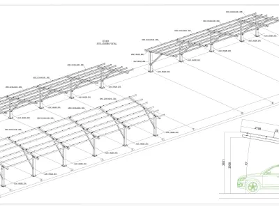 100 kWp Solar Carport Project Type 10 3D model