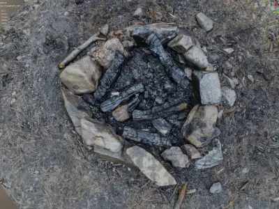 Campfire Pit - 8K Textures - 7 Mesh Resolutions  3D model