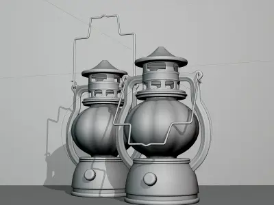Old kerosene lamps for halloween 3D model