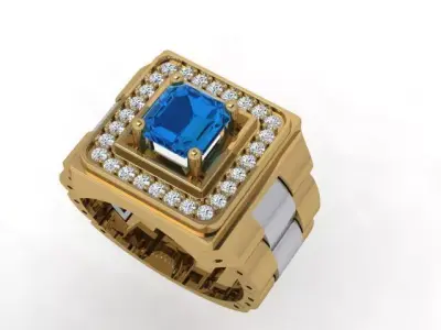 A Showcase of Luxury Men Rings Inspired by Watches 3D print model