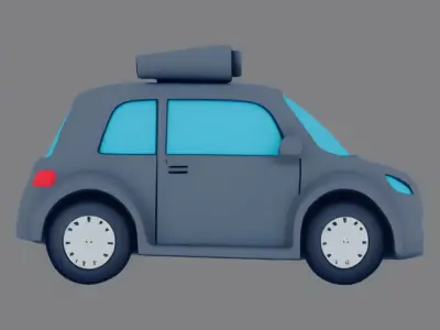Self-driving utility car with sensors 3D model
