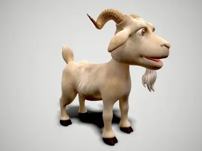 cartoon goat Low-poly 3D model
