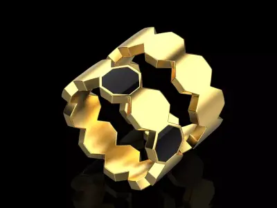 Bee Honeycomb ring 254 3D print model